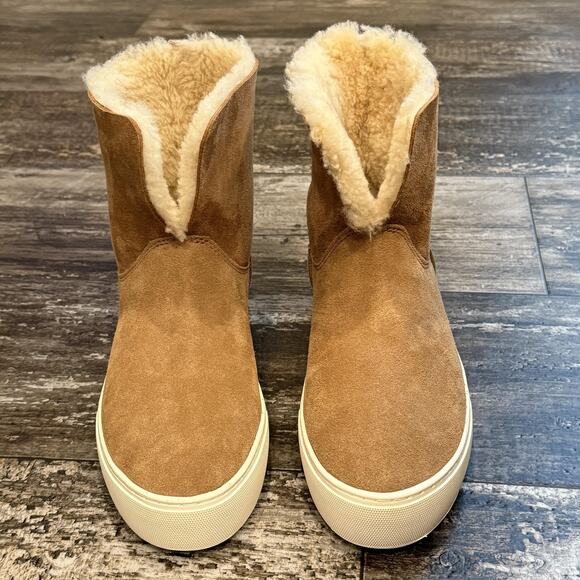 UGG Boots Womens Size 8 Brown Neumel Platform Shearling Lined Suede Winter Shoes - Picture 3 of 14